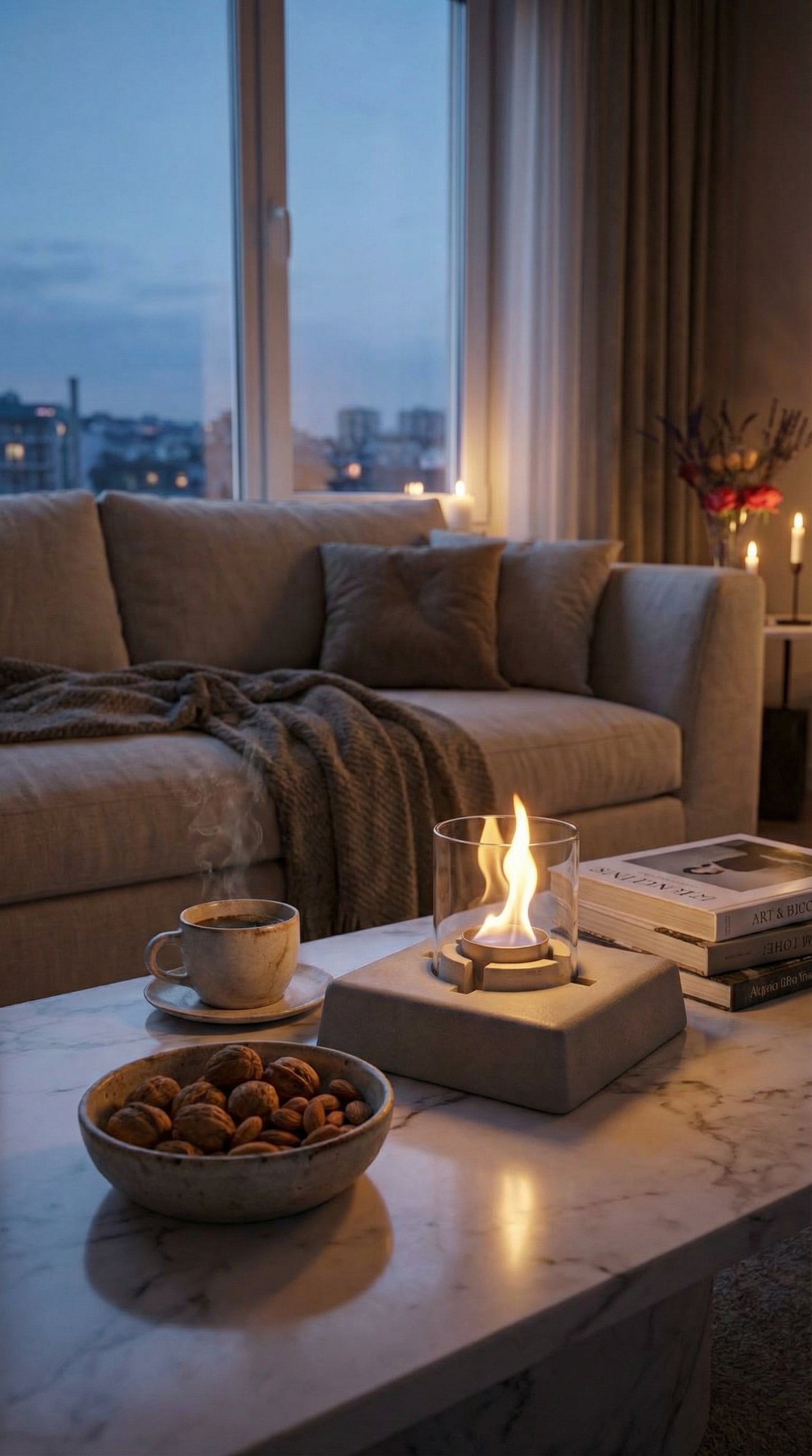 FireNova V1 Beton Şömine +1 Litre Vemso Fire Şömine Yakıtı