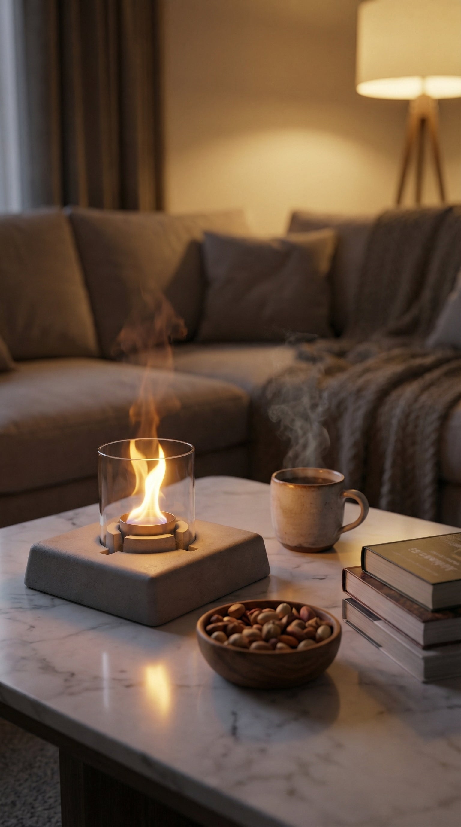 FireNova V1 Beton Şömine +1 Litre Vemso Fire Şömine Yakıtı