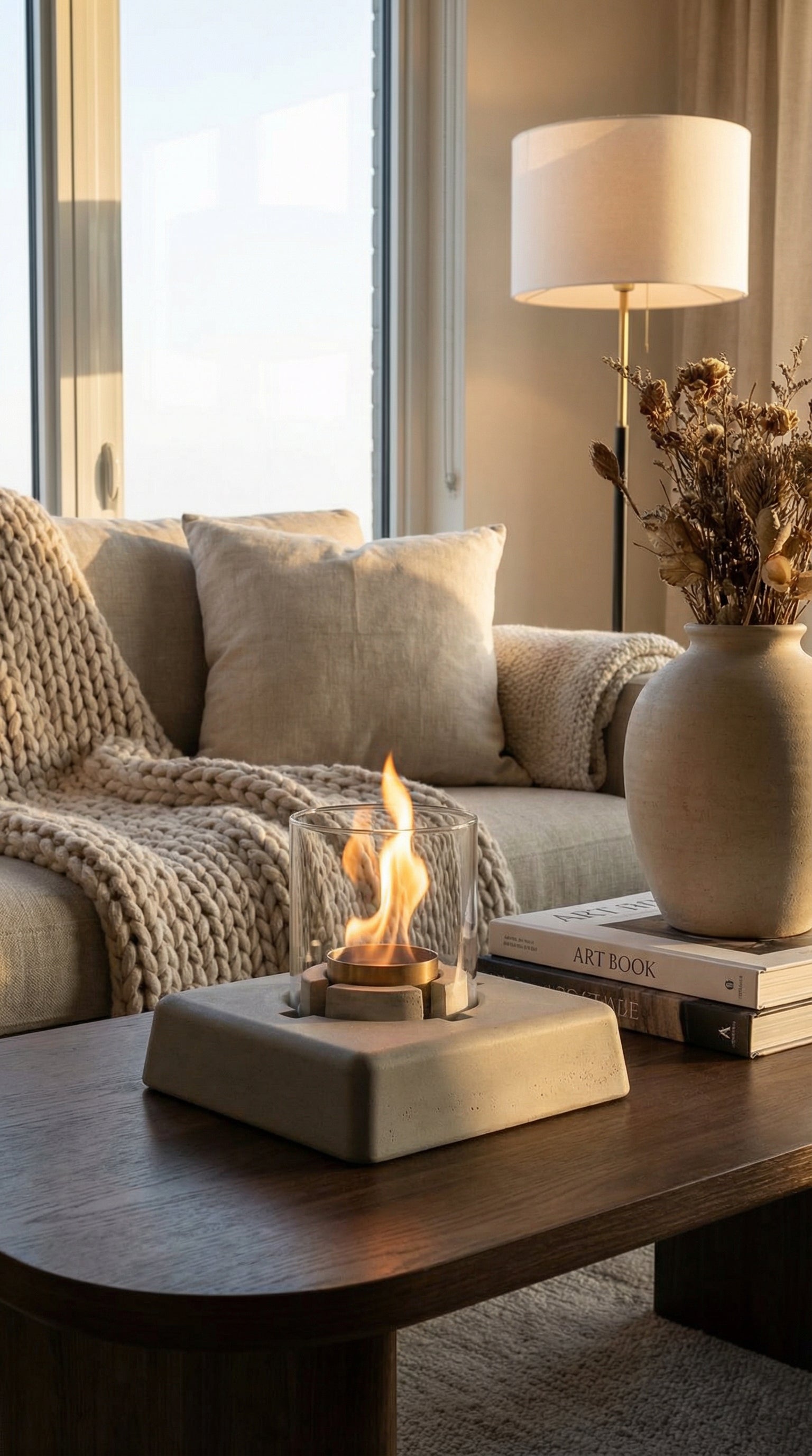 FireNova V1 Beton Şömine +1 Litre Vemso Fire Şömine Yakıtı