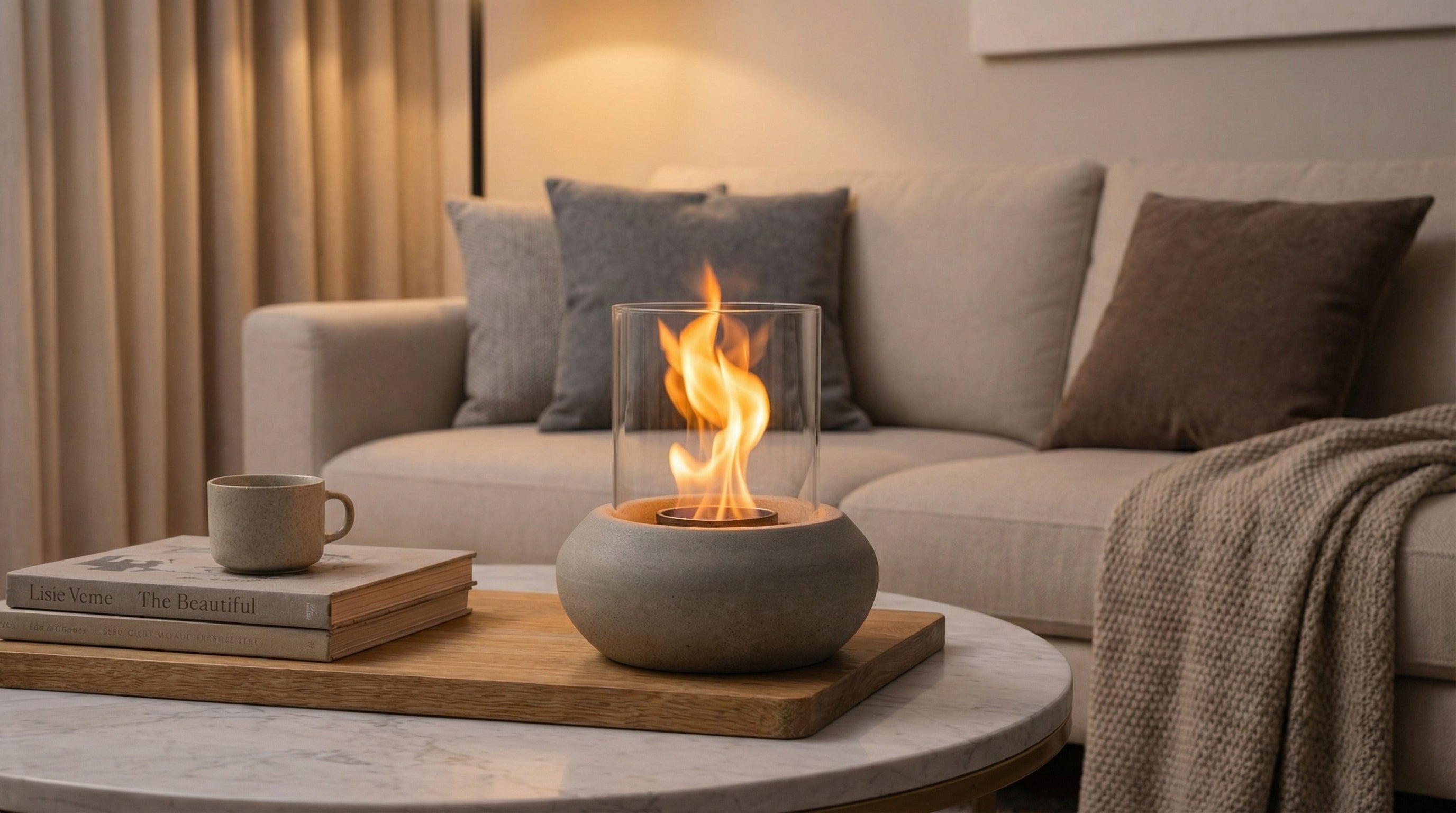 FireNova V2 Beton Şömine +1 Litre Vemso Fire Şömine Yakıtı