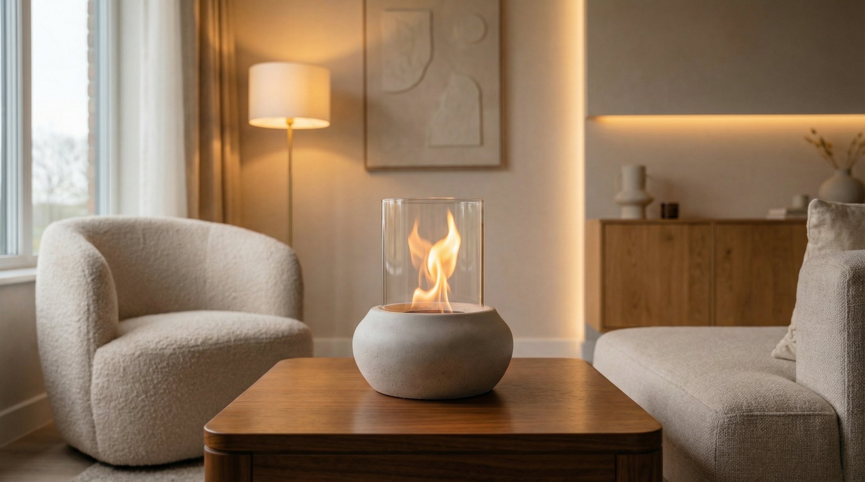 FireNova V2 Beton Şömine +1 Litre Vemso Fire Şömine Yakıtı