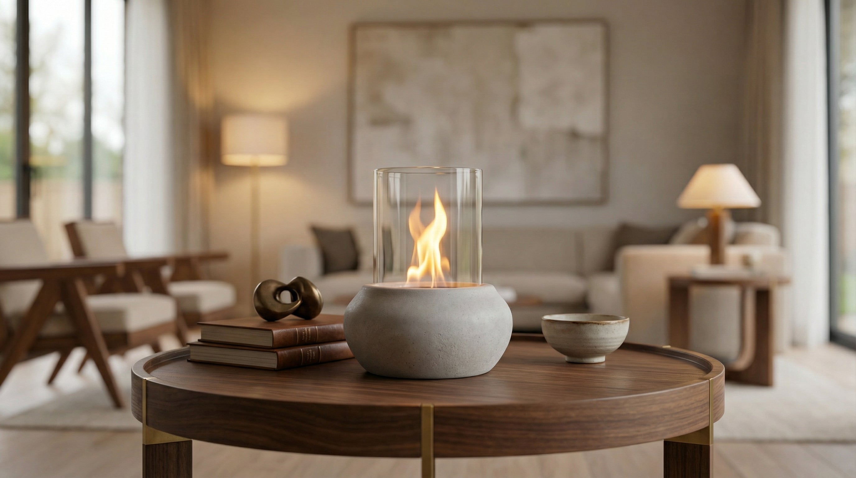 FireNova V2 Beton Şömine +1 Litre Vemso Fire Şömine Yakıtı